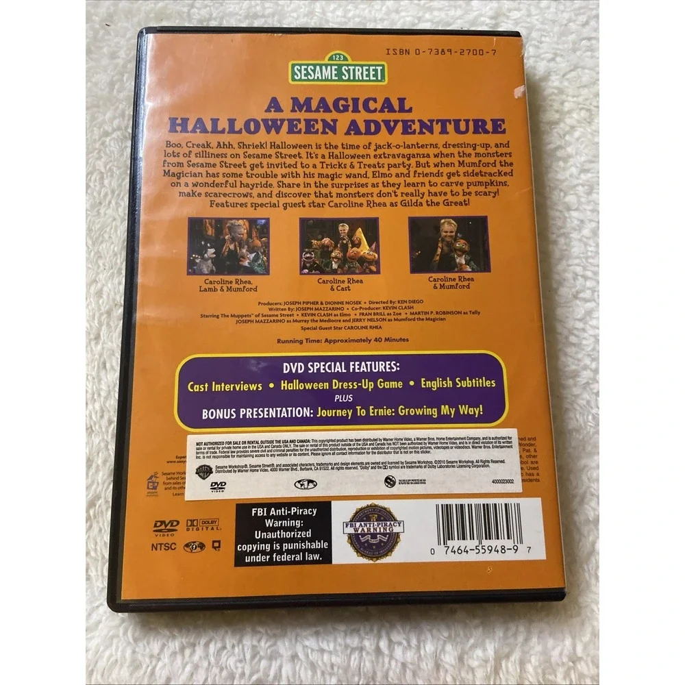 Sesame‎ Street A Magical Halloween Adventure DVD Caroline Rhea Muppets Elmo